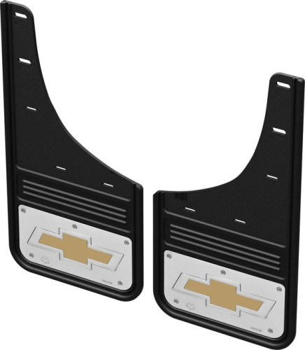 Truck Hardware - No Drill CHEVY BOWTIE Front Mud Flaps